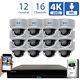 16 Channel Nvr (12) 4k Microphone Varifocal Ip Poe Dome Security Camera System