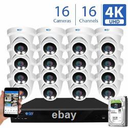 16 Channel NVR 16 X 8MP Starlight Color Night 4K PoE Dome Security Camera System