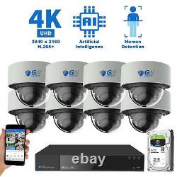 16 Channel NVR 8 4K PoE IP Color Night Vision Microphone Security Camera System