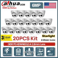 20Pcs Dahua 6MP Security IP Camera POE Starlight Dome Mic OEM IPC-HDW4631C-A