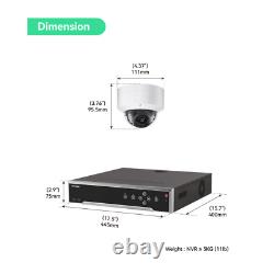 32CH 4K NVR PoE IP Security Camera System Kit with 8TB HDD and 20 Dome Cameras