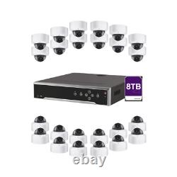 32CH 4K NVR PoE IP Security Camera System Kit with 8TB HDD and 24 Dome Cameras