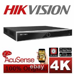 4K 8MP HIKVISION IP poe security camera system kit Acusense Dome MIC Speaker lot