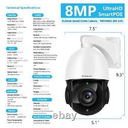 4K 8MP UHD POE PTZ Security IP Camera Outdoor 30x Zoom 360° Compatible HIKVISION