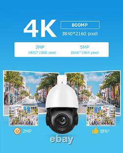 4K POE Ethernet PTZ Security IP Camera Outdoor 8MP 30x Zoom CCTV 2-Way Audio