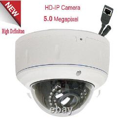 5MP 1920P DOME PoE ONVIF IP Security Camera 2.8-12mm Varifocal Lens IP66 NVR 6
