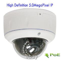 5MP 1920P Dome PoE IP Security Camera 2.8-12mm Varifocal Zoom Lens 3D Nv OSD