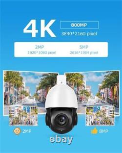 8MP 4K Audio POE IP Security Camera HD Outdoor Night Vision 30x Zoom CCTV