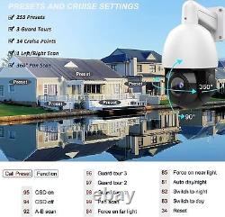8MP POE Security IP Camera Dome PTZ 4K Outdoor Two Way Audio IR Night Vision