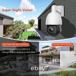 8MP PTZ Outdoor Speed Dome IP Pan 50X Zoom IR Security Camera POE Auto Tracking
