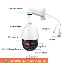 8MP PTZ Outdoor Speed Dome IP Pan 50X Zoom IR Security Camera POE Auto Tracking