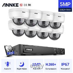 ANNKE 4K 8CH 8MP NVR 5MP Dome Audio POE IP Security Camera System Outdoor H. 265+