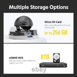ANNKE 8CH NVR 4K POE Dome Security Camera System Audio Recording Outdoor H. 265+