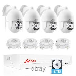 ANRAN 5MP FHD PoE Wired Security Camera PTZ Dome Cam Audio Outdoor Surveillance