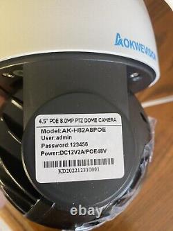AOKWEVIS 8MP 4K POE IP Camera Outdoor CCTV PTZ Dome Home Security Camera