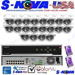 HIKVISION 32CH SECURITY IP CAMERA SYSTEM 16 POE DOME COLORVU 2MP With4TBHDD