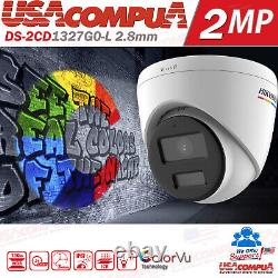 HIKVISION 4K 4CH POE NVR 2MP DOME COLORVU Security CCTV System 2.8mm Lot