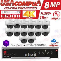 HIKVISION 8MP 4K SECURITY CAMERAS SYSTEM 16 CH KIT ACUSENSE POE 8MP WithHDD