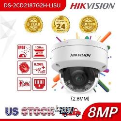 HIKVISION DS-2CD2187G2H-LISU 8MP 4K Hybrid ColorVu security Dome POE IP Camera