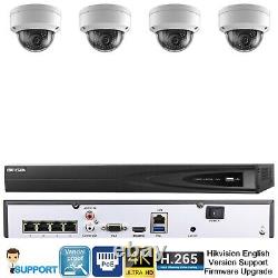 Hikvision 4 Channel 4K 8MP NVR with4x4MP Dome IP POE Camera withMic Security System