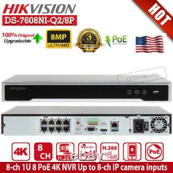 Hikvision 8CH 4K POE NVR CCTV Security System 8MP IP Camera Dome outdoor Lot