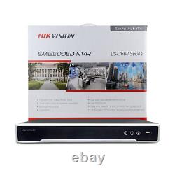 Hikvision 8CH 8POE 4K NVR 8MP IR30m MIC Dome Security IP Camera CCTV System Lot