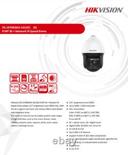 Hikvision 8MP DarkFighter Outdoor 36X PoE IP67 7.5-270mm VF Dome Security Camera