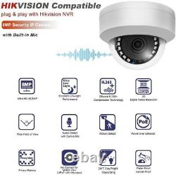 Hikvision 8MP IR Fixed Dome Security IP Camera Mic 8CH 8PoE NVR CCTV System Lot