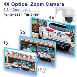 Hikvision Compatible 5MP 4X Zoom CCTV Security Dome PTZ IR IP Camera MIC POE US