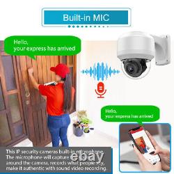 Hikvision Compatible 5MP 4x Zoom PTZ Security Camera POE MIC Outdoor Dome CCTV