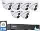Hiseeu 4k 8mp Poe 16ch Dome Security Camera System Vehicle/human Detection Lot