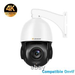Jennov 4K 8MP Security Camera PTZ 20x Optical Zoom POE Dome Outdoor 2-Way Audio
