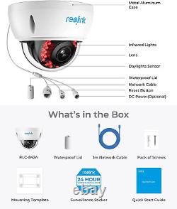 REOLINK 4K Poe Home Security Camera, 4K Dome IP Camera with 128 Degree, 2.8Mm Le