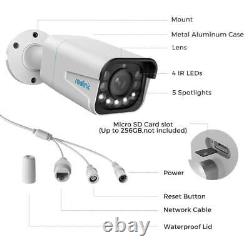 Reolink 4K PoE NVR 8MP Security Camera System Spotlight Zoom 4TB HDD 2-Way Audio