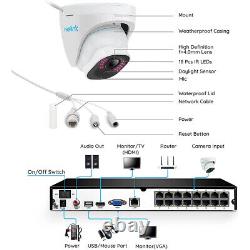 Reolink PoE Security Camera System 4K 16CH NVR 4TB HDD for Video Audio Recording