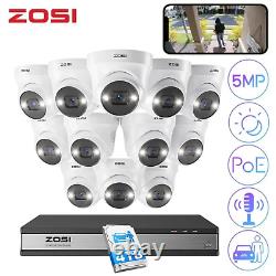 ZOSI 16CH 4K NVR 5MP PoE Security IP Camera System 4TB Audio AI Detect Spotlight