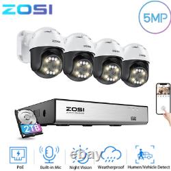 ZOSI 4K 8CH NVR 5MP PoE Security Camera System Night Vision Outdoor playback 2TB