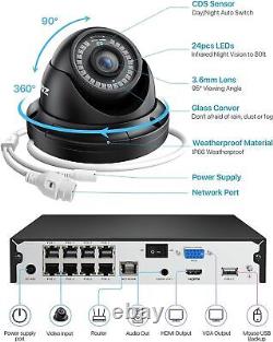 ZOSI 4K 8CH NVR 5MP PoE Security IP Camera CCTV System 2TB Audio Record Network