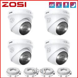 ZOSI 4PK 4K 8MP Security PoE IP Dome Camera Sound & Light Alarm Two-Way Audio
