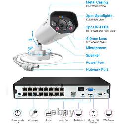 ZOSI 8CH/16CH 4K NVR 5MP POE Security Camera System AI Human Car Detect IR Audio