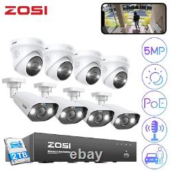 ZOSI 8CH/16CH 4K NVR 5MP PoE Security Camera System AI Detect Network 24/7 View