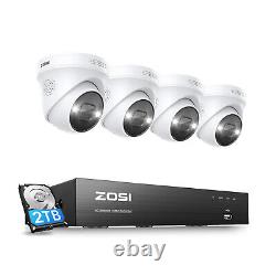 ZOSI 8CH/16CH H. 265+ 4K 8MP POE Security Camera System AI Detect Audio 4TB HDD