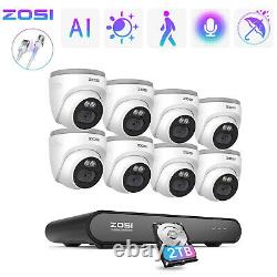ZOSI 8CH 3K NVR 4MP 2.5K Security PoE IP Human Detection Camera System Outdoor